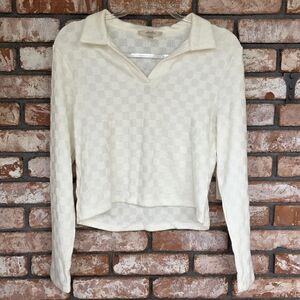 Nwt. Atelier Checkered Long Sleeve Top